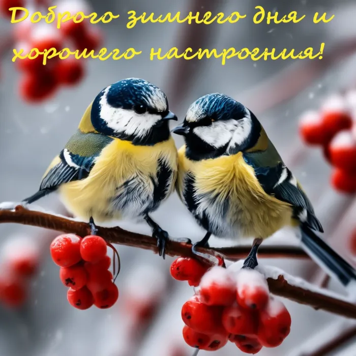 Картинки Доброго зимнего дня и хорошего настроения