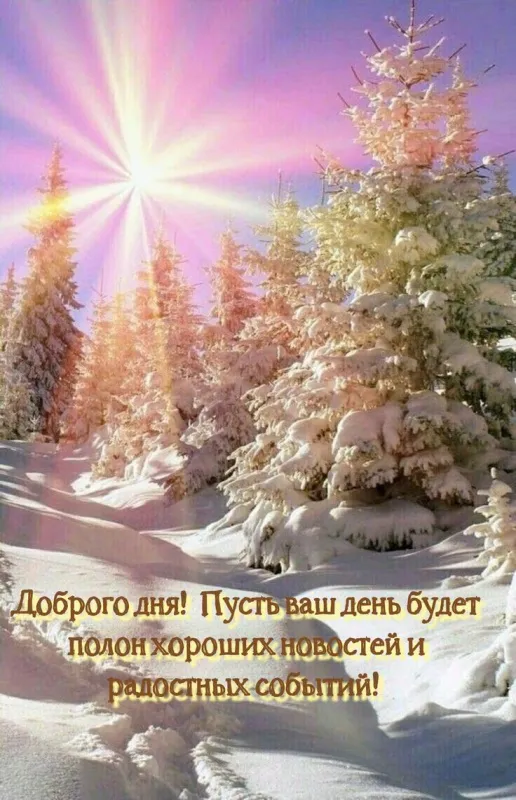 Картинки Доброго зимнего дня и хорошего настроения. Картинки с пожеланиями Доброго зимнего дня