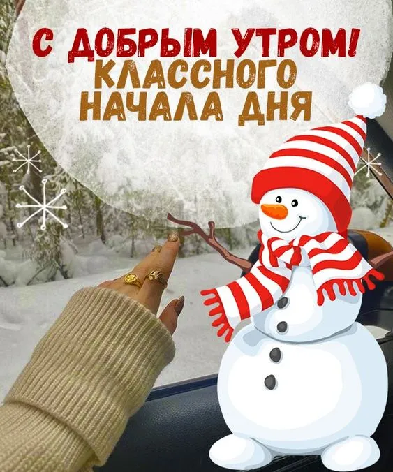 Позитивные картинки Доброго зимнего утра . Картинки с Добрым зимним утром позитивные и прикольные