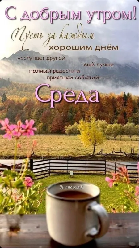 Картинки "Доброе утро среды". Доброе утро среды - картинки с пожеланиями