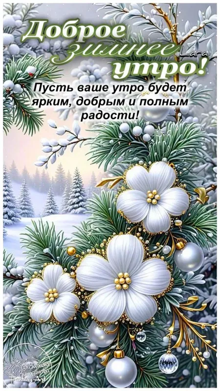 Картинки с добрым утром Нового года. Зимние новогодние картинки с Добрым утром