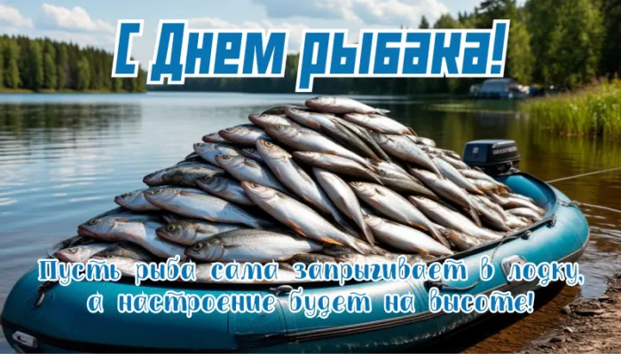 Картинки и открытки с Днём рыбака — скачать бесплатно. С Днем рыбака — открытки с надписями и пожеланиями
