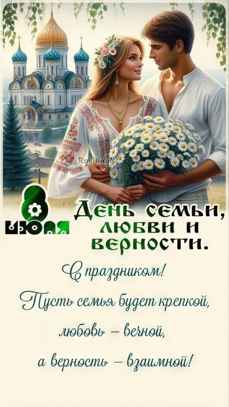 Картинки и открытки ко Дню семьи, любви и верности — 8 июля. С Днём семьи, любви и верности — картинки с пожеланиями и поздравлениями