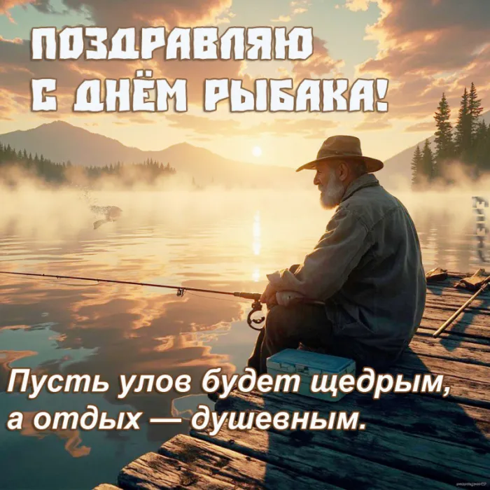 Картинки и открытки с Днём рыбака — скачать бесплатно. С Днем рыбака — открытки с надписями и пожеланиями