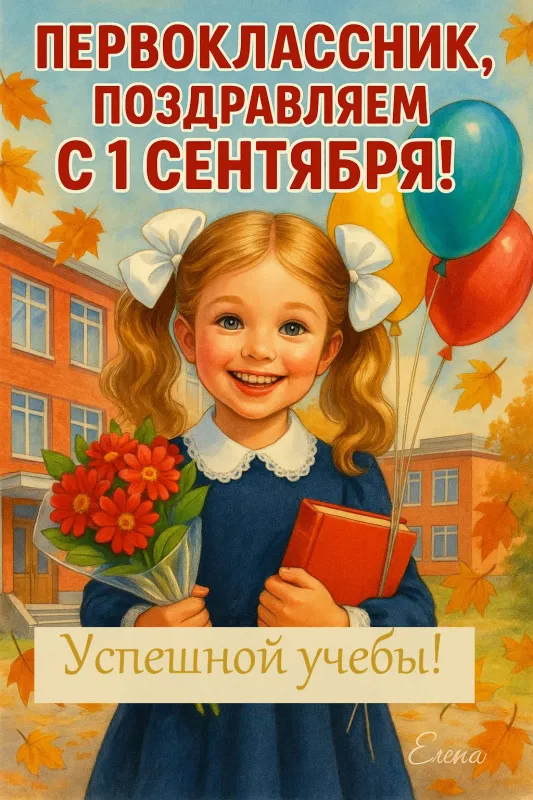 Открытки и картинки «Первый раз в первый класс»: 1 сентября. Красивые картинки "Первый раз в первый класс"