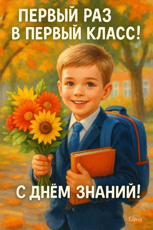 Открытки и картинки «Первый раз в первый класс»: 1 сентября. Красивые картинки "Первый раз в первый класс"