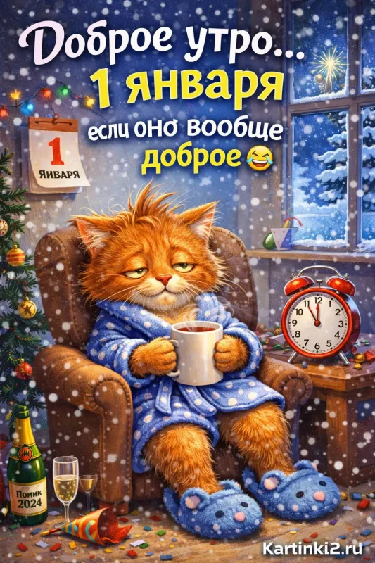 Первое утро Нового года — прикольные картинки 1 января. Картинки с юмором про первое утро нового года