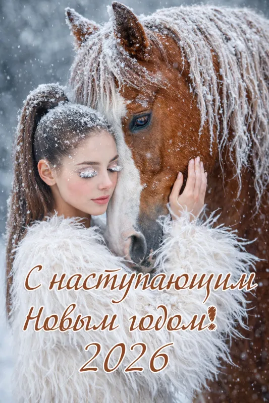 Картинки и открытки с наступающим Новым годом . Картинки с Красной Огненной Лошадью — символ наступающего года
