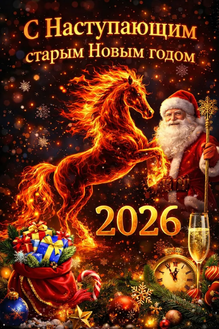 Красивые картинки с наступающим Старым Новым годом 2026