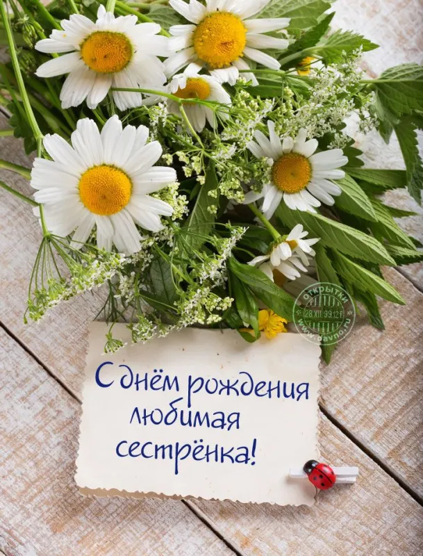 Открытки с Днем рождения сестре. Открытки с Днём рождения любимой сестре