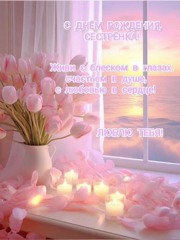 Открытки с Днем рождения сестре. Красивые открытки с Днём рождения сестре