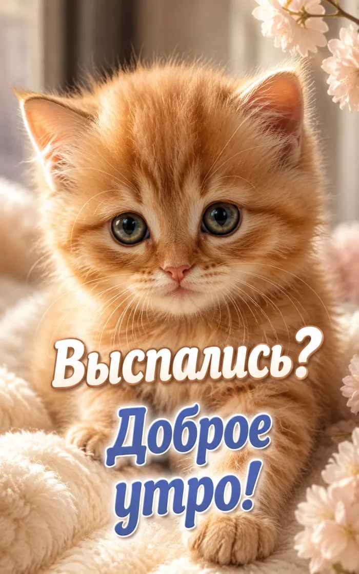 Картинки с добрым утром с котиками