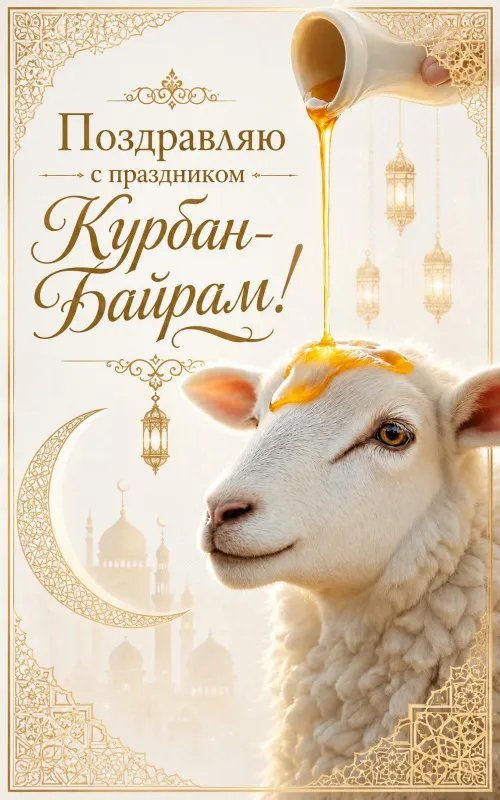 Открытки с праздником Курбан-байрам. Красивые открытки с праздником Курбан-байрам