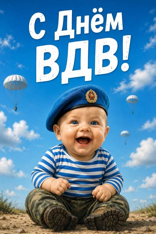 Прикольные картинки с Днем ВДВ с добрыми пожеланиями. Скачать прикольные открытки к 2 августа с Днём ВДВ