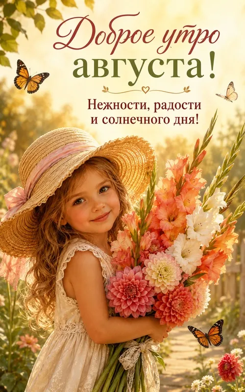 Картинки «Доброе утро августа». Прикольные картинки с добрым утром августа