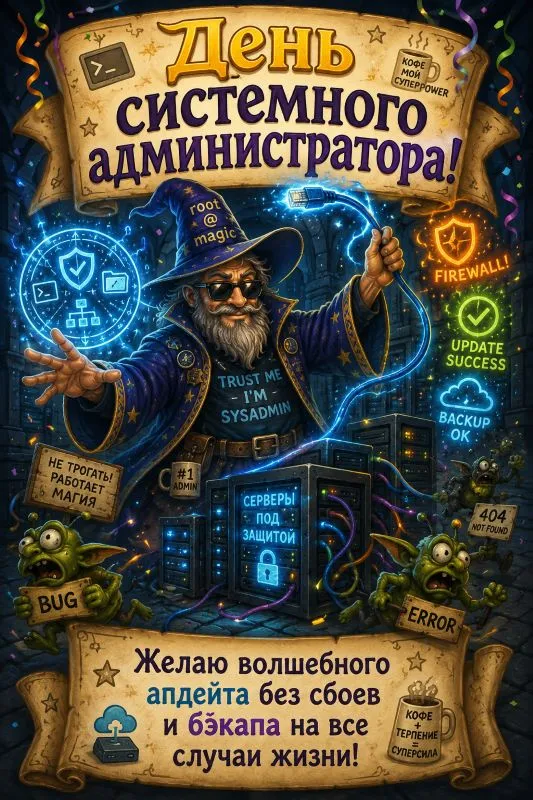 Открытки с Днем системного администратора. Прикольные картинки с Днем системного администратора