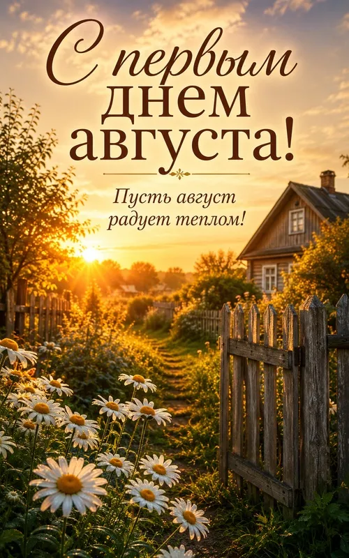 Картинки с первым днем августа и с началом августа. Картинки «С началом августа» с пожеланиями