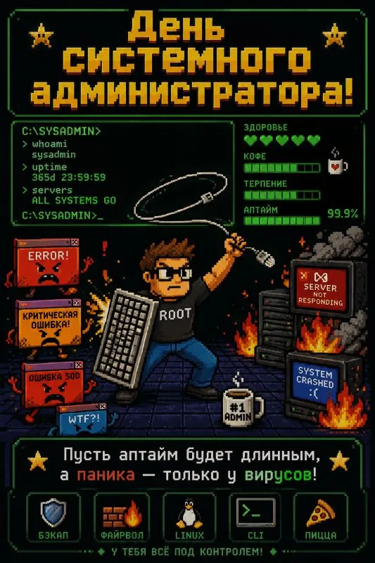 Открытки с Днем системного администратора. Прикольные картинки с Днем системного администратора