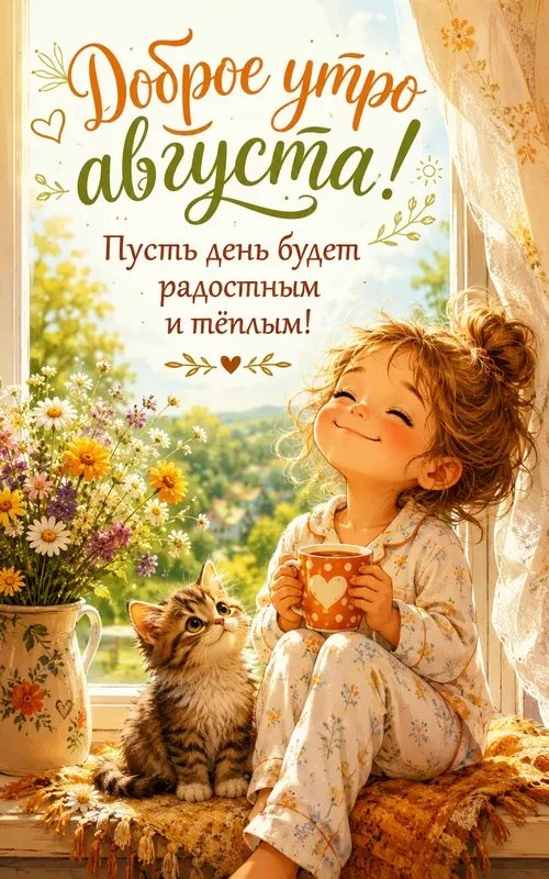 Картинки «Доброе утро августа». Прикольные картинки с добрым утром августа