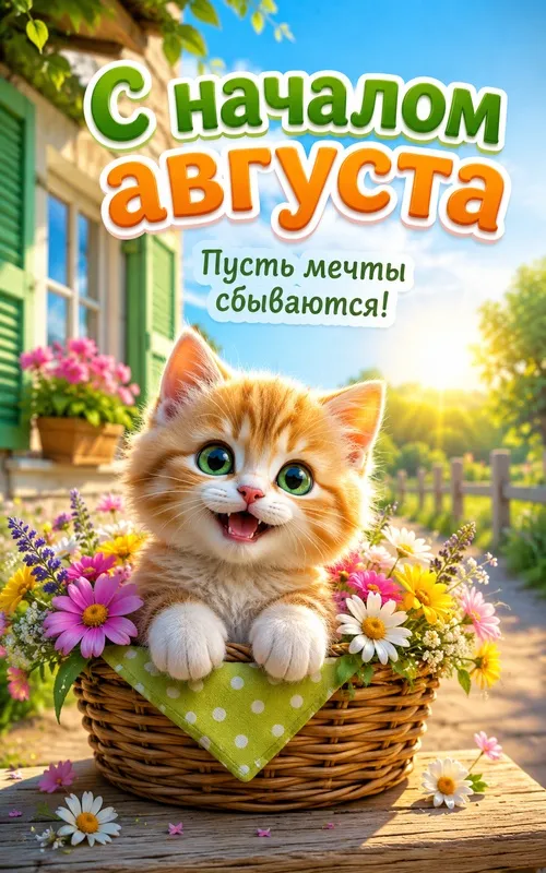 Картинки с первым днем августа и с началом августа. Картинки «С началом августа» с пожеланиями