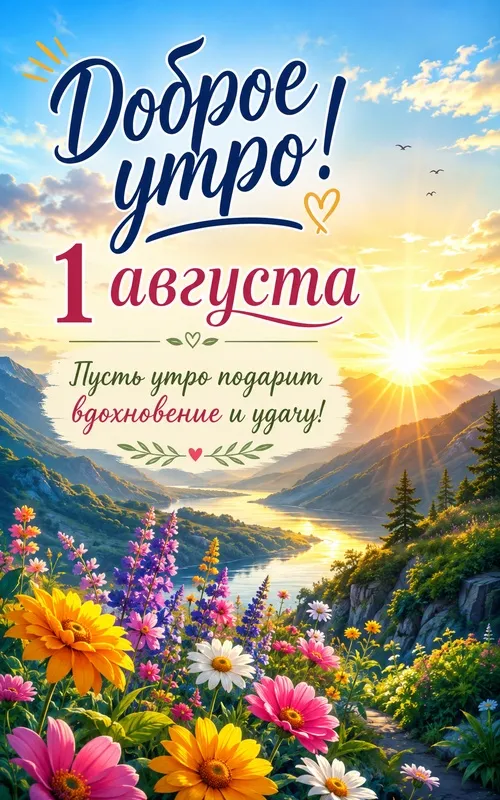 Картинки с первым днем августа и с началом августа. Доброе утро 1 августа и «Здравствуй, август!»