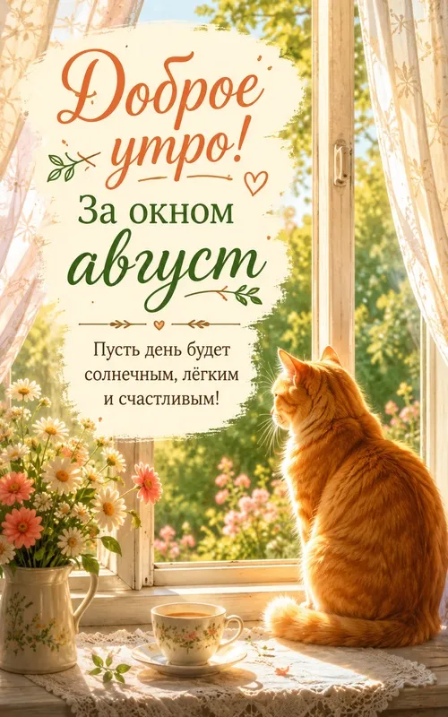 Картинки «Доброе утро августа». Доброе утро августа — открытки с пожеланиями