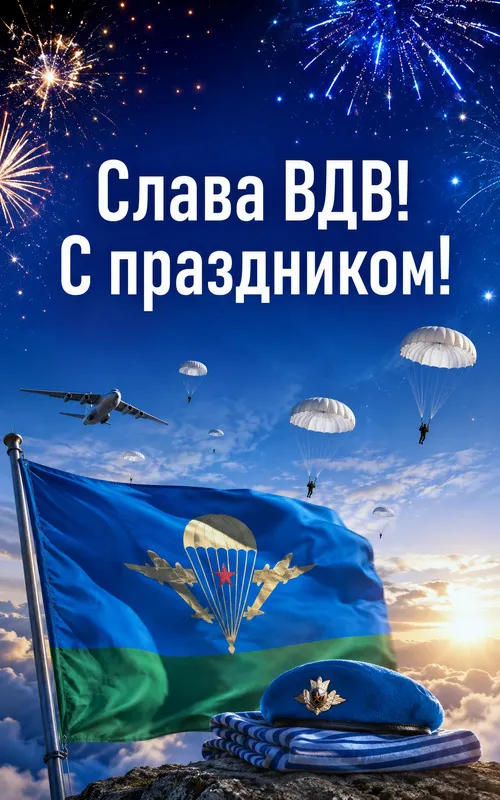 Прикольные картинки с Днем ВДВ с добрыми пожеланиями. Красивые открытки с Днем ВДВ для друзей и сослуживцев