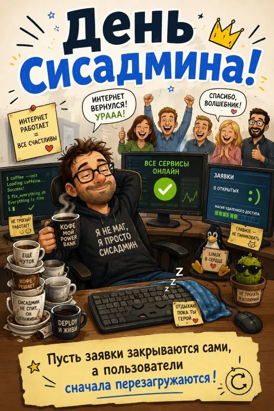 Открытки с Днем системного администратора. Прикольные картинки с Днем системного администратора