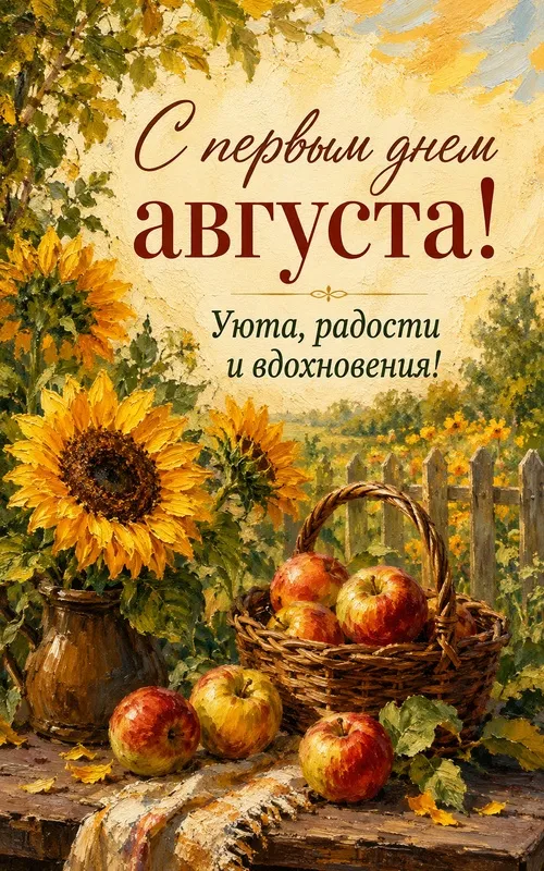 Картинки с первым днем августа и с началом августа. Картинки «С началом августа» с пожеланиями