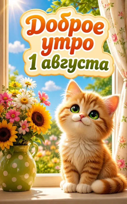 Картинки с первым днем августа и с началом августа. Доброе утро 1 августа и «Здравствуй, август!»