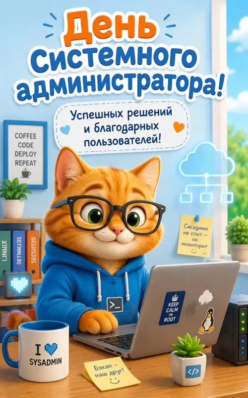 Открытки с Днем системного администратора. Новые открытки с Днем системного администратора