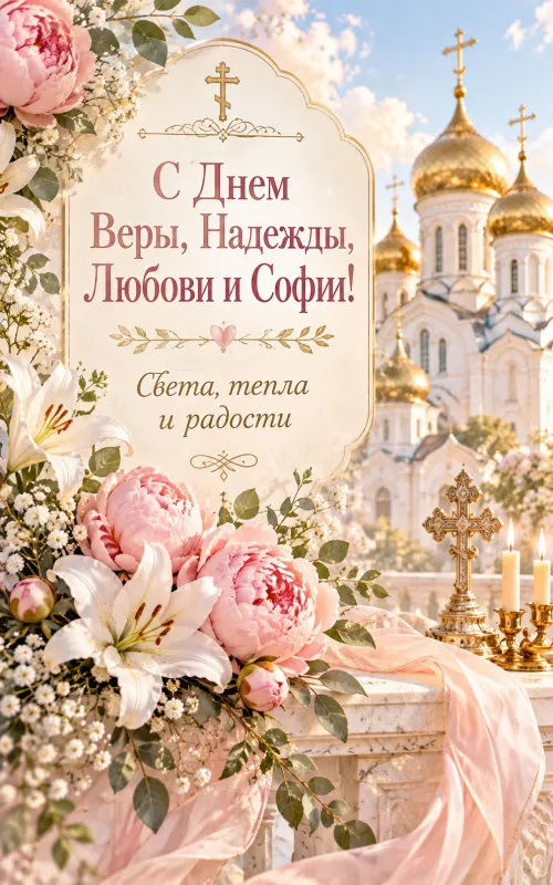 Открытки с Днем Веры, Надежды, Любови и матери их Софии. Красивые открытки с Днем Веры, Надежды, Любови и Софии