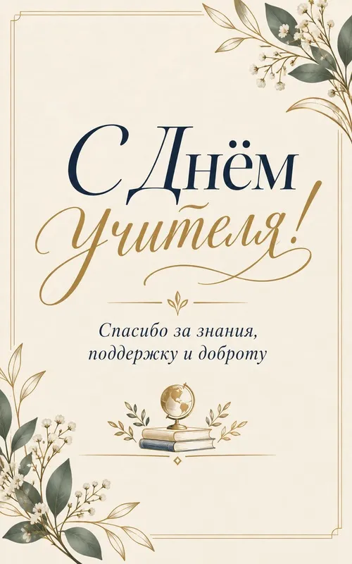Открытки с Днем учителя. Открытки ко Дню учителя для любимого учителя от учеников