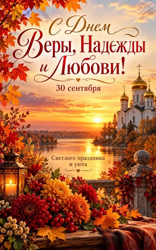 Открытки с Днем Веры, Надежды, Любови и матери их Софии. Картинки с Днем Веры, Надежды и Любови 30 сентября