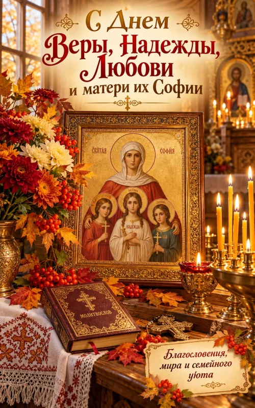 Открытки с Днем Веры, Надежды, Любови и матери их Софии. Открытки с поздравлениями с Днем Веры, Надежды и Любови