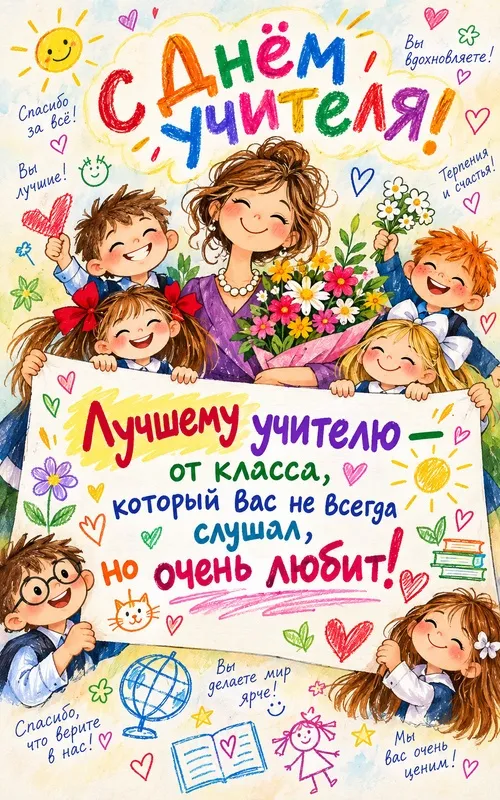 Открытки с Днем учителя. Прикольные открытки с Днём учителя