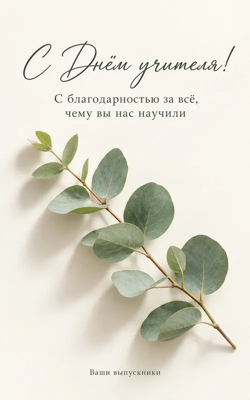 Открытки с Днем учителя. Стильные открытки с Днём учителя от выпускников