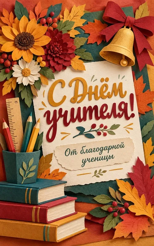 Открытки с Днем учителя. Открытки ко Дню учителя для любимого учителя от учеников
