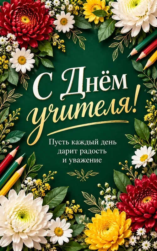 Открытки с Днем учителя. Открытки с Днем учителя с поздравлениями и пожеланиями