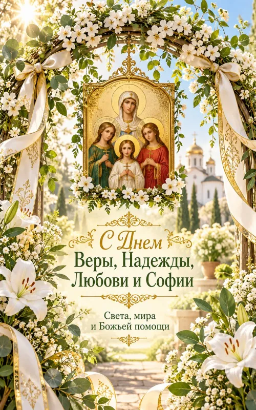 Открытки с Днем Веры, Надежды, Любови и матери их Софии. Картинки с Днем Веры, Надежды и Любови 30 сентября