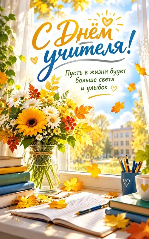 Открытки с Днем учителя. Открытки с Днем учителя с поздравлениями и пожеланиями