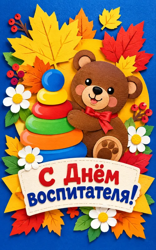 Красивые открытки с Днём воспитателя и дошкольного работника 27 сентября. Красивые открытки с Днём воспитателя