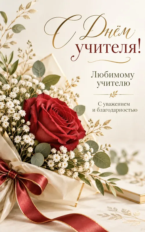 Открытки с Днем учителя. Открытки ко Дню учителя для любимого учителя от учеников