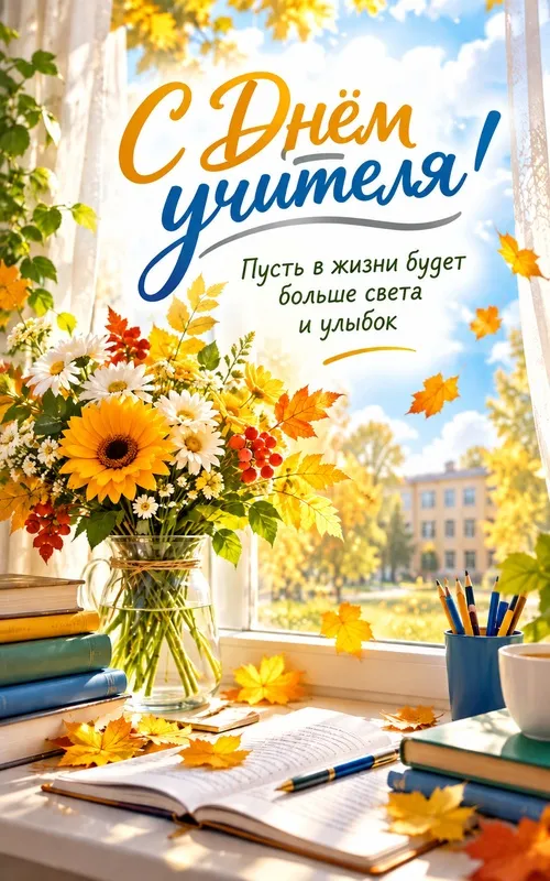 Открытки с Днем учителя. Открытки с Днем учителя с поздравлениями и пожеланиями