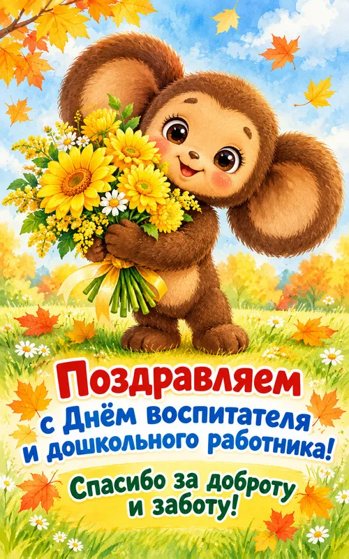 Красивые открытки с Днём воспитателя и дошкольного работника 27 сентября. Поздравления воспитателям и работникам детского сада