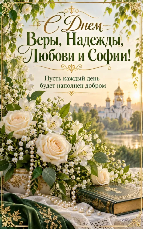 Открытки с Днем Веры, Надежды, Любови и матери их Софии. Красивые открытки с Днем Веры, Надежды, Любови и Софии