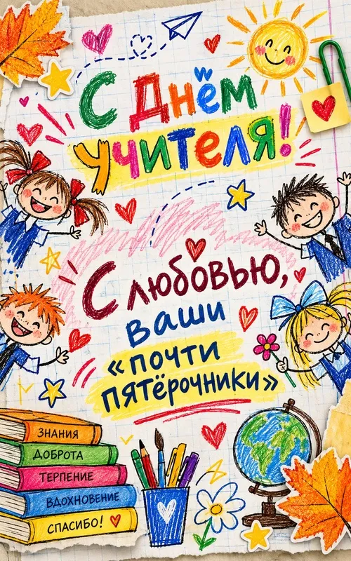 Открытки с Днем учителя. Прикольные открытки с Днём учителя