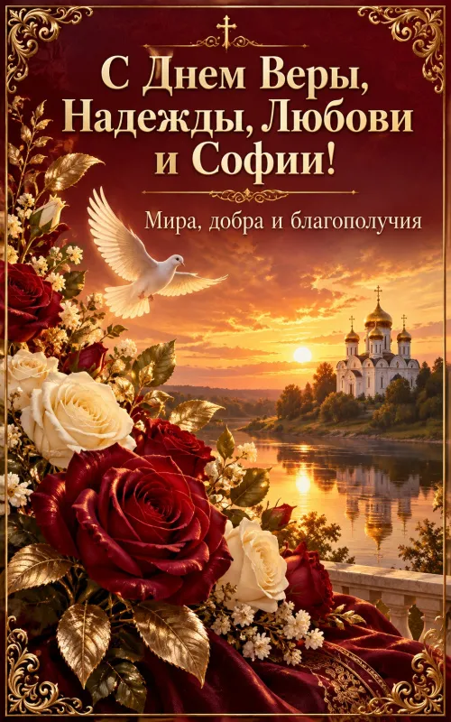 Открытки с Днем Веры, Надежды, Любови и матери их Софии. Красивые открытки с Днем Веры, Надежды, Любови и Софии
