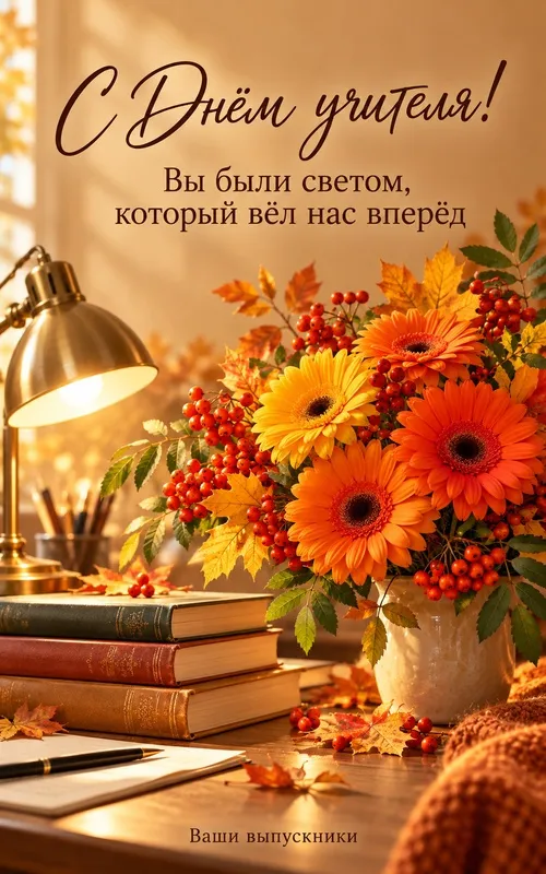 Открытки с Днем учителя. Стильные открытки с Днём учителя от выпускников