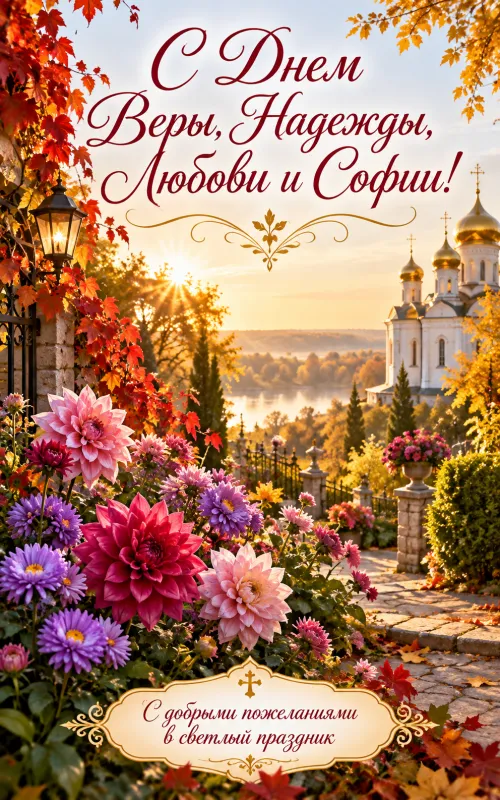 Открытки с Днем Веры, Надежды, Любови и матери их Софии. Красивые открытки с Днем Веры, Надежды, Любови и Софии